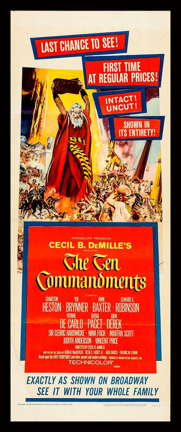 The Ten Commandments Vintage Poster Jewish Biblical Movie