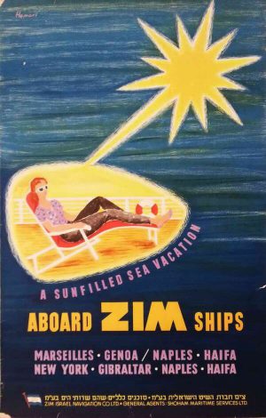 Vintage Israeli ZIM Poster