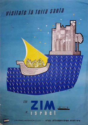 Vintage Israeli poster Zim,