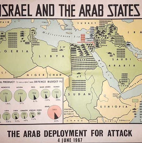 Six Days War Poster Map The Arab Deployment For Attack Israel 1967 ...