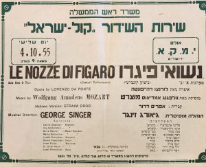 Vintage Poster Concert by The KOL ISRAEL Orchestra Jerusalem 1956
