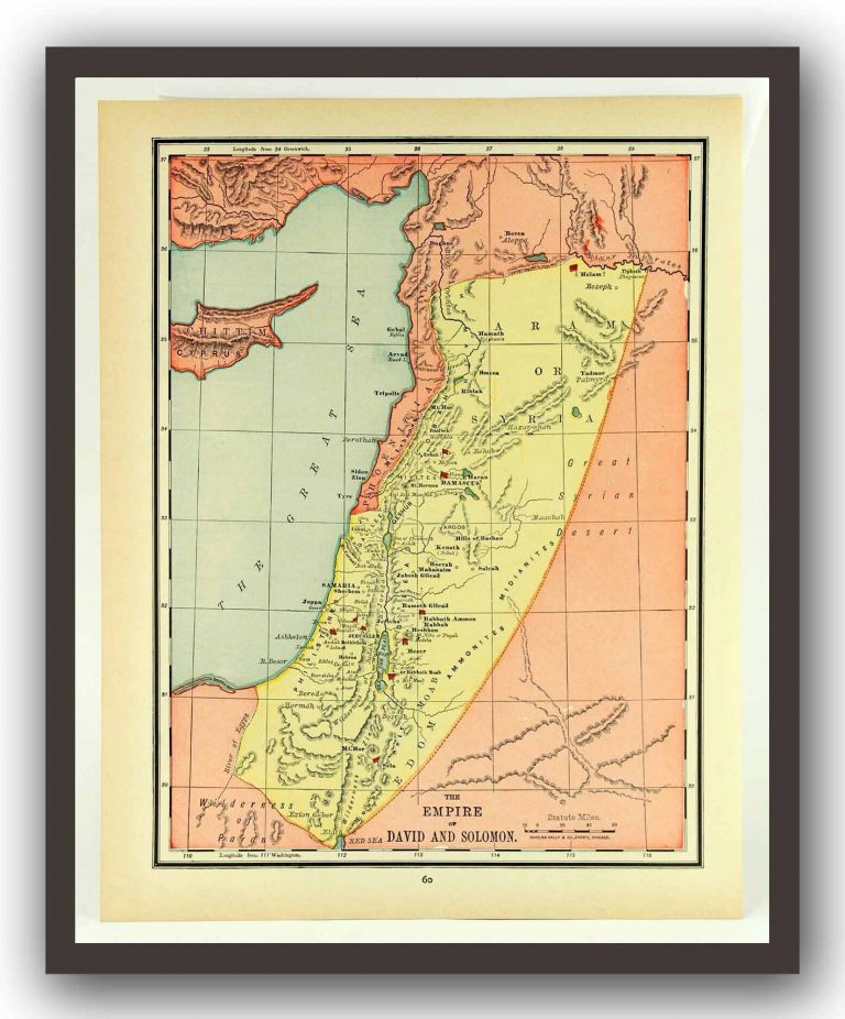 Biblical Map Palestine Painting By Pg Reproductions | Images and Photos ...