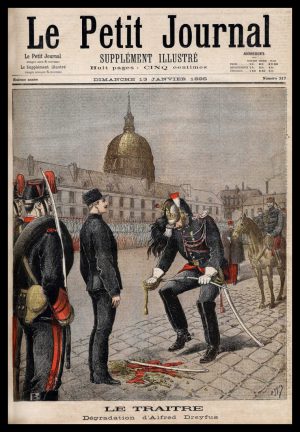 Original Le Petit Journal "Alfred Dreyfus Degradation Ceremony", Printed in paris france January 13, 1895