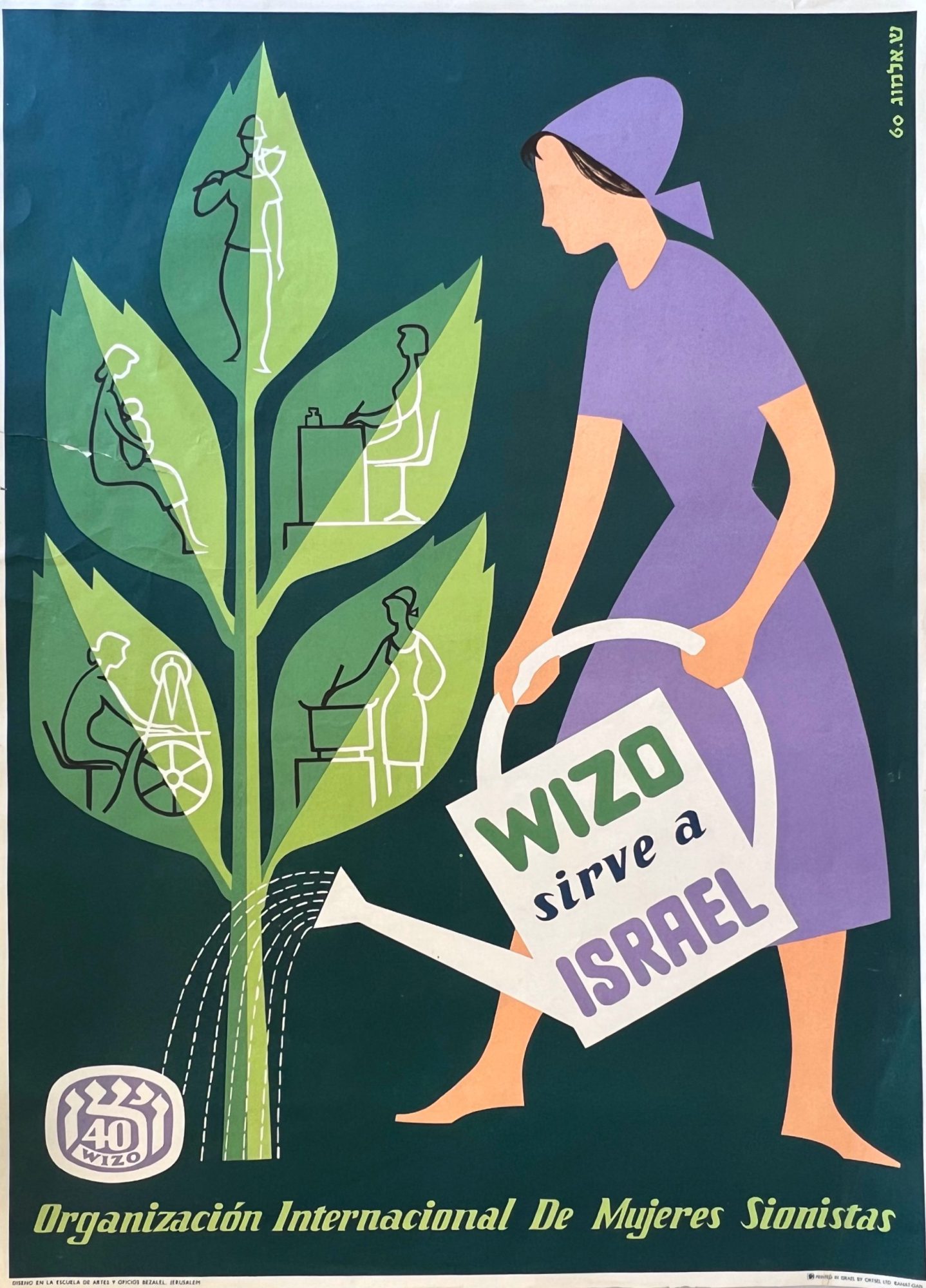 Vinatge isreali poster wizo