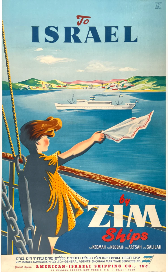 “To Israel By ZIM Ships” ZIM Shipping Company Vintage posters - VINTAGE ...