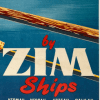 Vintage isreali poster zim 1949