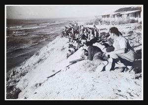 Rare Historical Photograph: Haganah Soldiers—Later the IDF—Await the Altalena on the Tel Aviv Shore, 1948