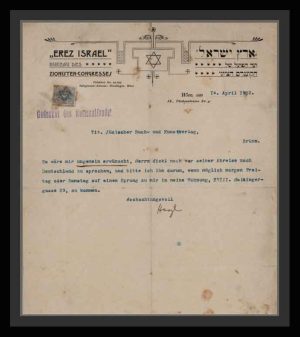 Zionism – Extremely Rare Official Signed Letter by Theodor Herzl, Vienna 1902, on Bureau des Zionisten-Congresses Letterhead, Altneuland Period, Museum-Quality Judaica Autograph