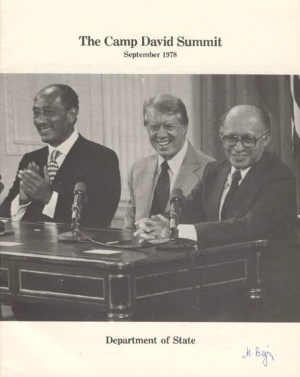 Official "Camp David Summit" Booklet (1978) – Originally Signed by Prime Minister Menachem Begin